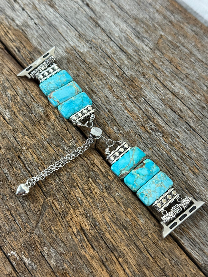 Silver Turquoise Apple Watch Band - Georgie