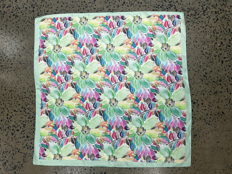 Western Wild Rag - Floral (Lime Green)