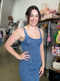Alexandra Midi Dress - Blue