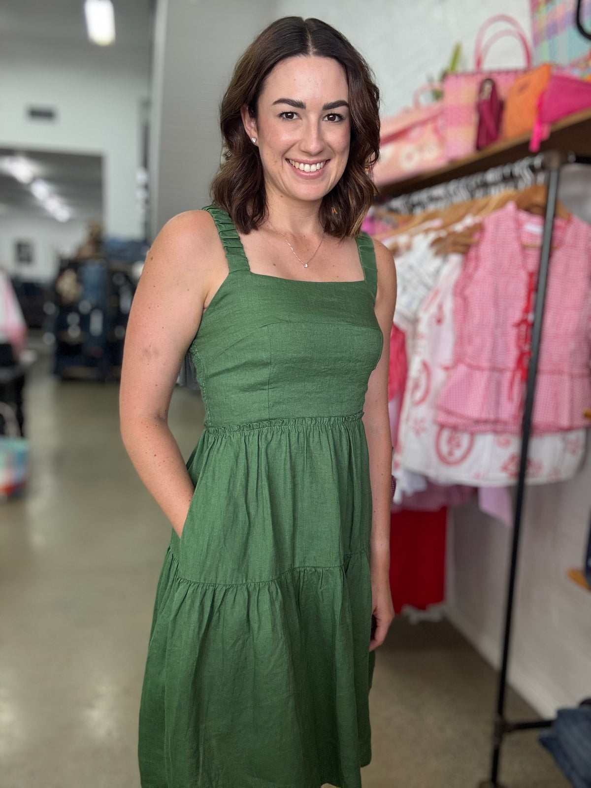 Eden Ruched Mini Dress - Olive