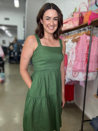 Eden Ruched Mini Dress - Olive