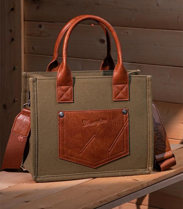 Wrangler Vintage Canvas Tote Crossbody - Green (WG136-8120SGN)