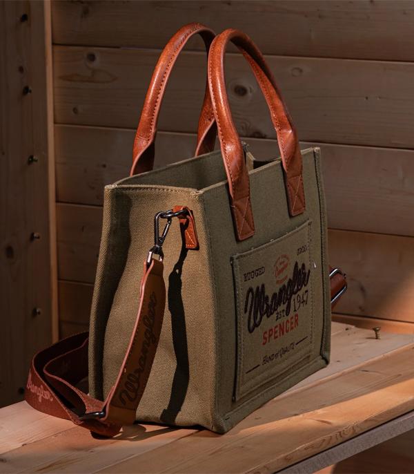 Wrangler Vintage Canvas Tote Crossbody - Green (WG136-8120SGN)