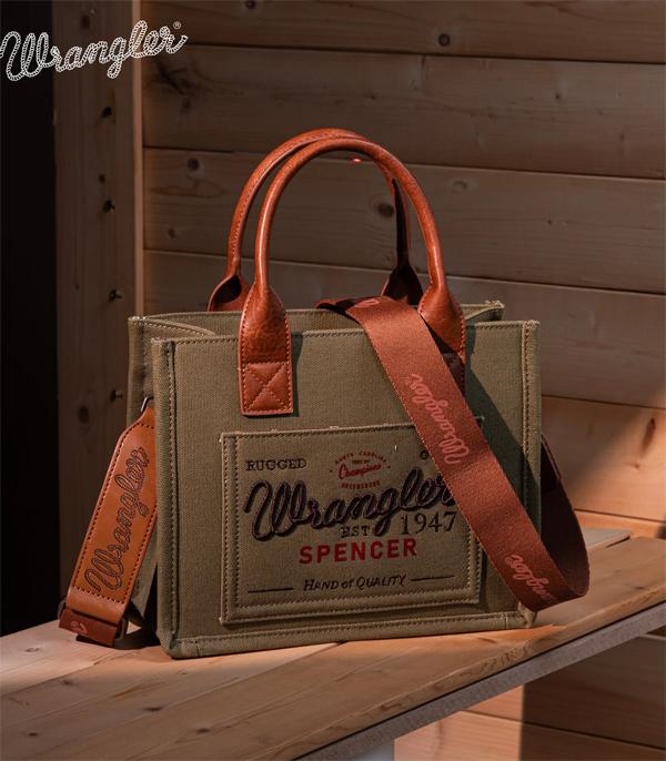 Wrangler Vintage Canvas Tote Crossbody - Green (WG136-8120SGN)