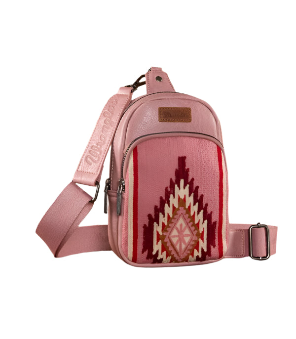 Wrangler Aztec Knitted Crossbody - Hot Pink (WG174-210HPK)