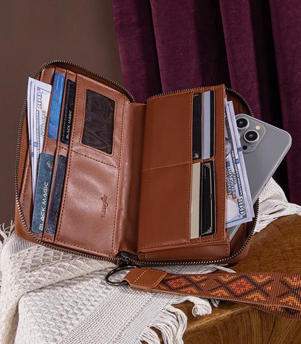 Wrangler Aztec Embroidered Wallet - Brown (WG2214-W006BR)