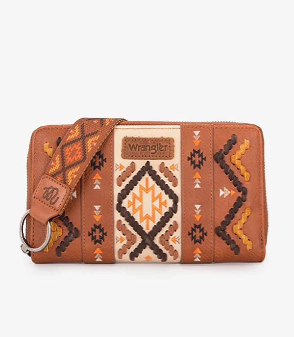 Wrangler Aztec Embroidered Wallet - Brown (WG2214-W006BR)