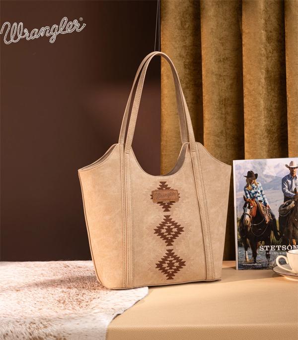 Wrangler Aztec Embroidered Tote Bag - Tan (WG218-8250TN)