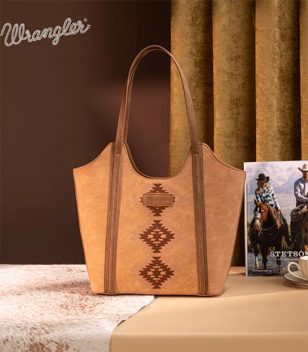 Wrangler Aztec Embroidered Tote Bag - Brown (WG218-8250BR)