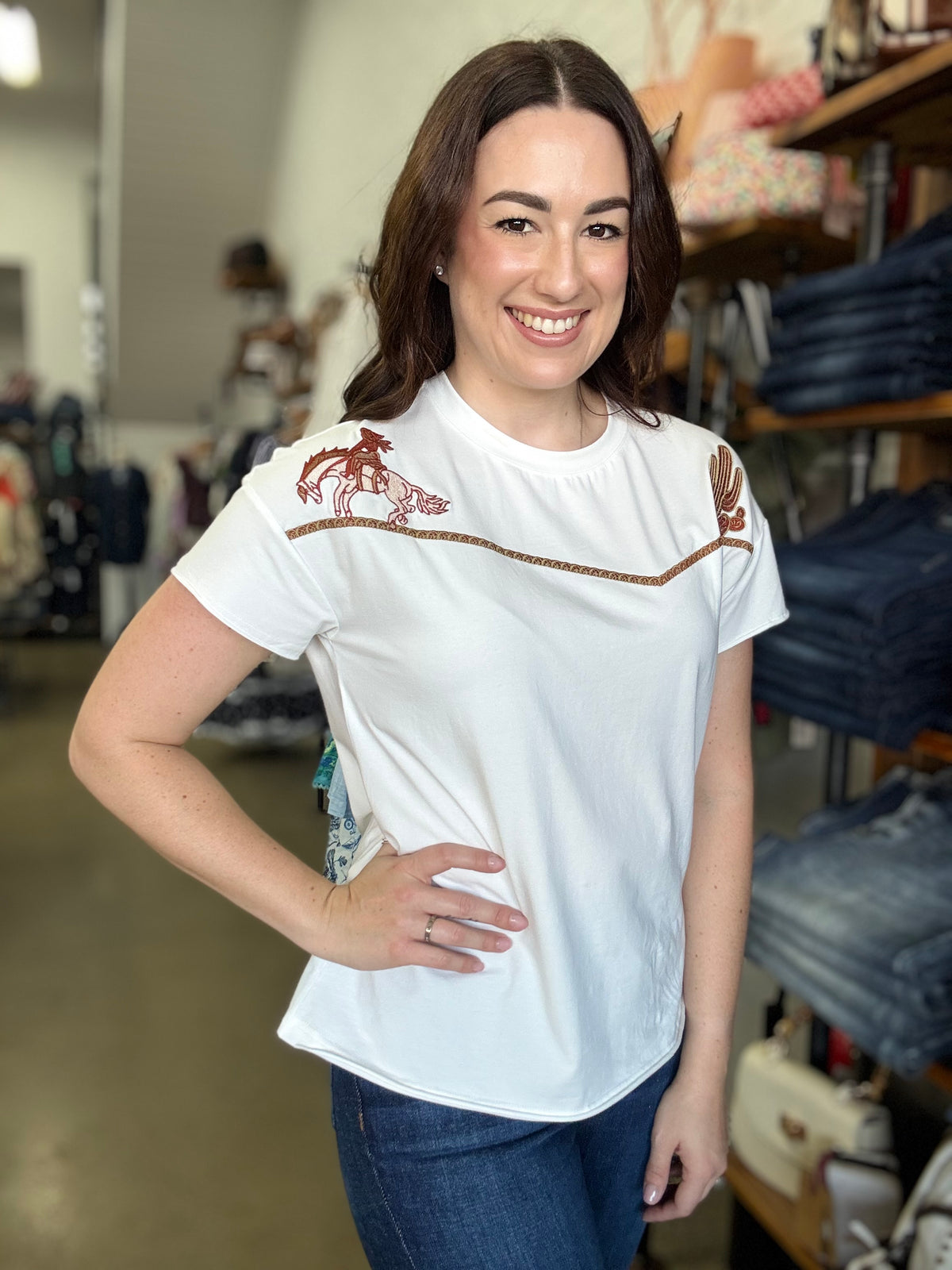 Letty Top - White Embroidered
