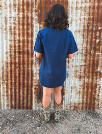 Luna Mini Dress - Dark Wash Denim