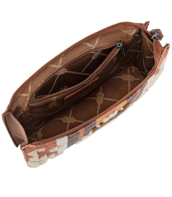 Wrangler Sherpa Aztec Canvas Clutch - Brown (WG313-181BR)