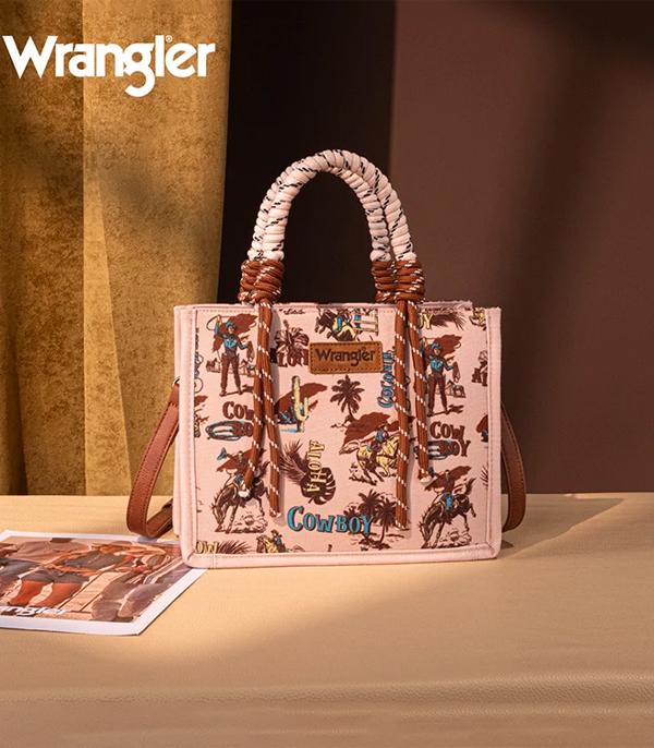 Wrangler Cowboy Print Tote Crossbody - Dark Pink