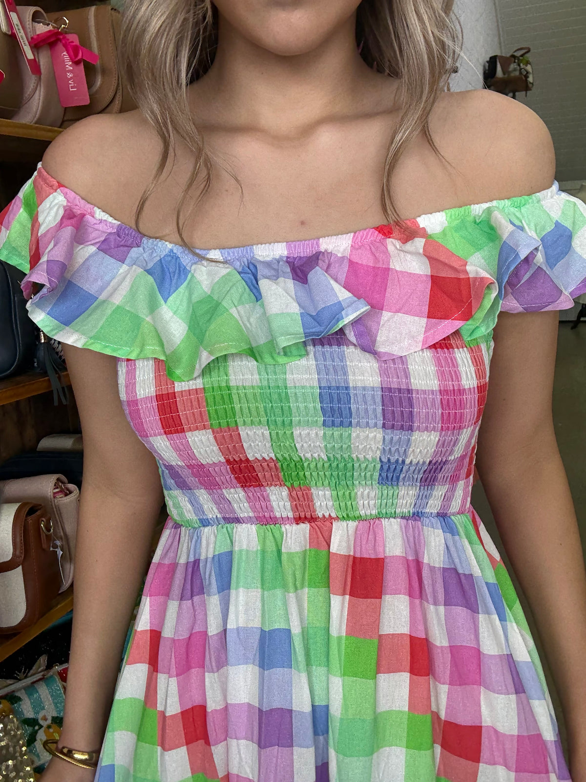 Koda Dress - Rainbow Gingham