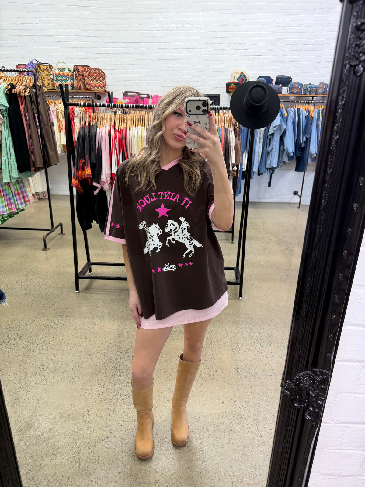 It Ain't Luck Oversized Tee - Chocolate
