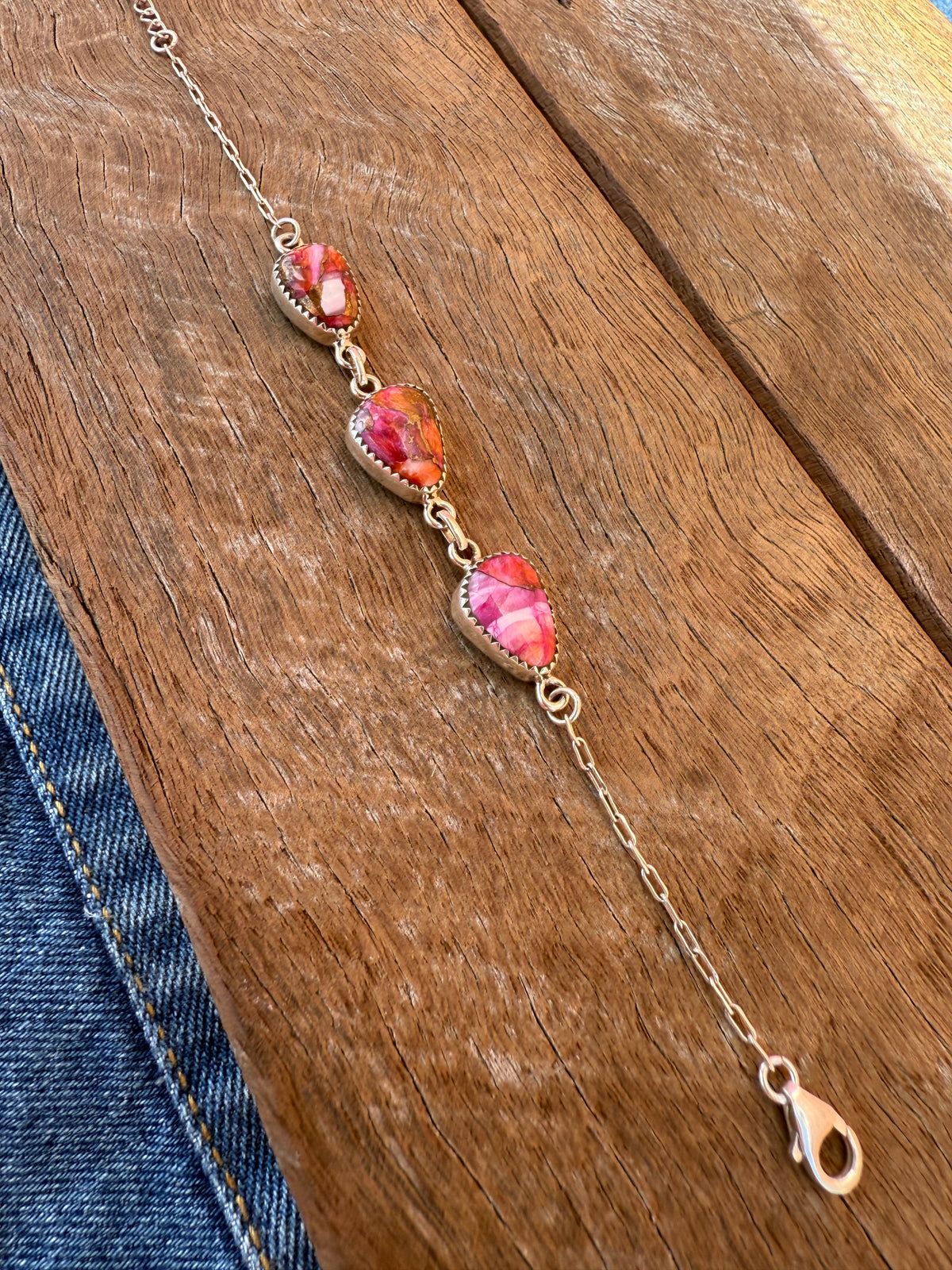 Marigold Bracelet - Pink Dahlia Stones