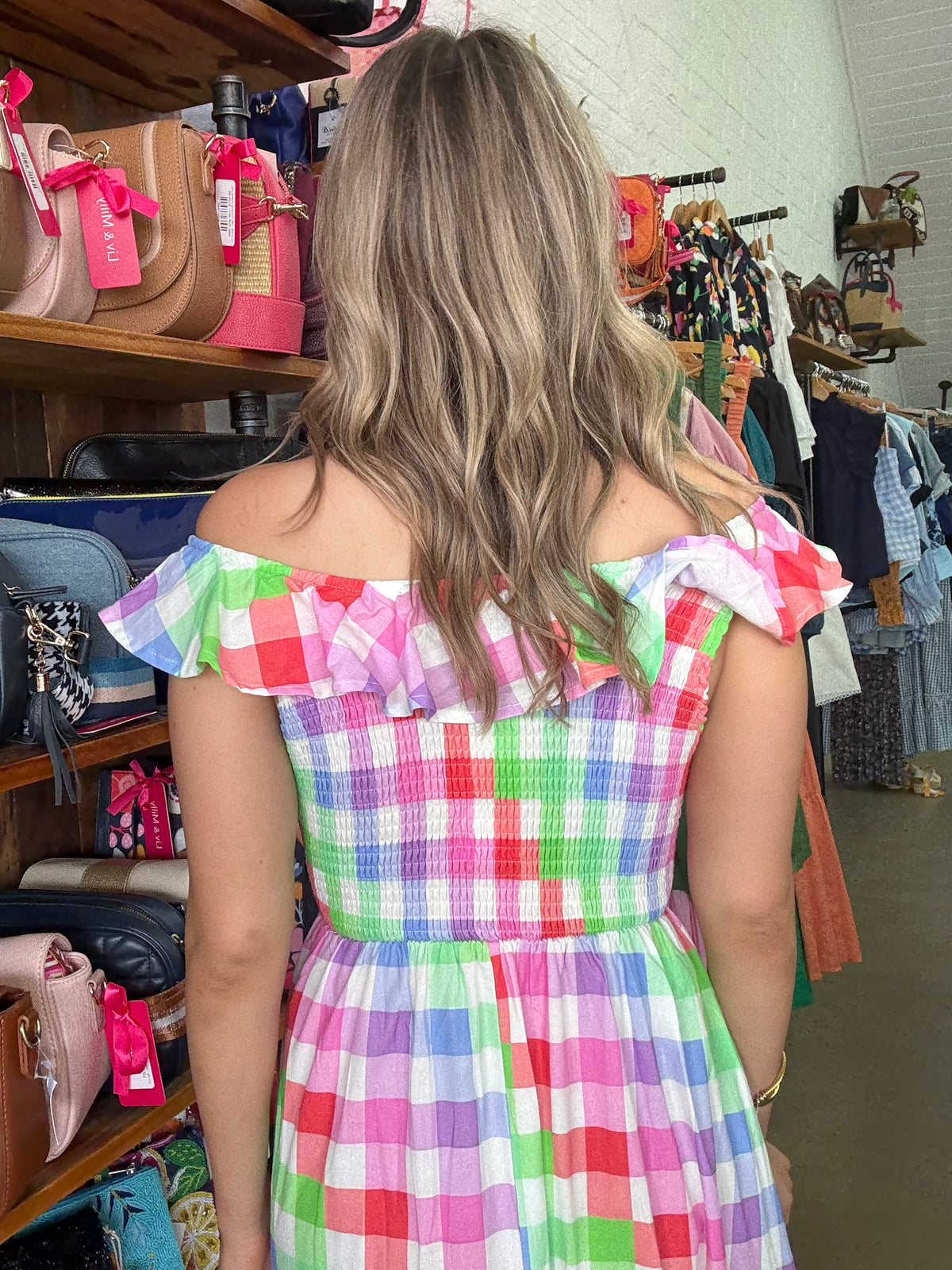 Koda Dress - Rainbow Gingham
