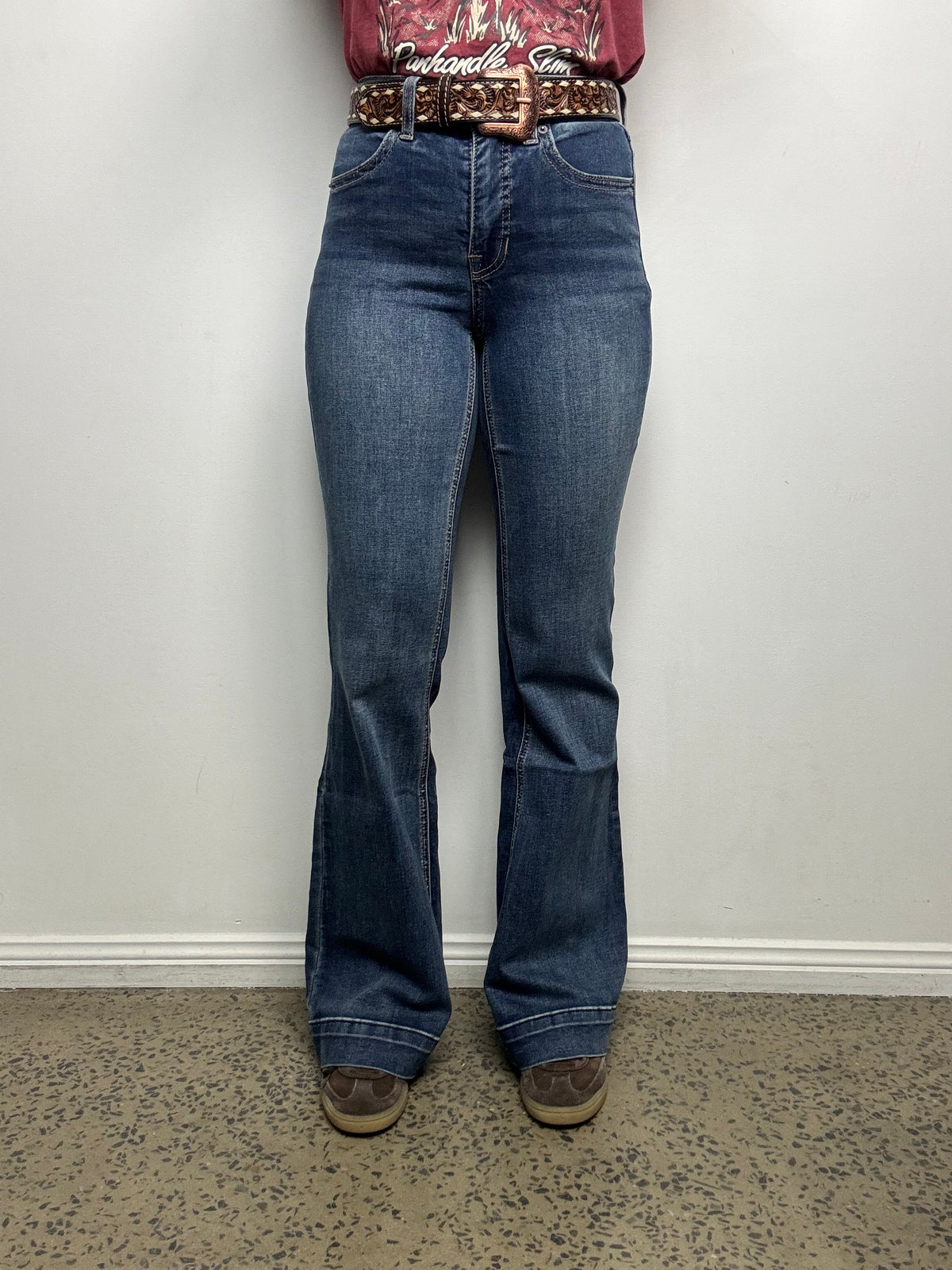 Rock & Roll Cowgirl Jeans - BW5HD09759 - Wave embroidery High Rise Trouser