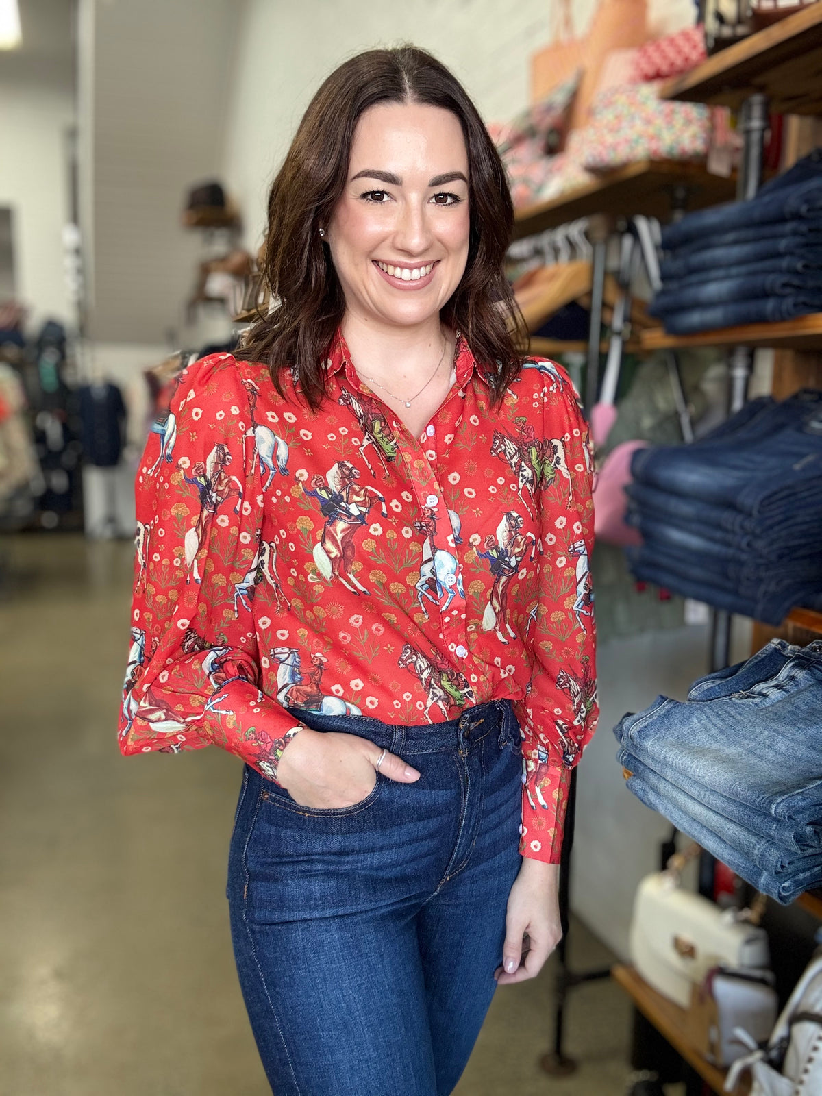 Kenny Top - Rodeo Rose Print