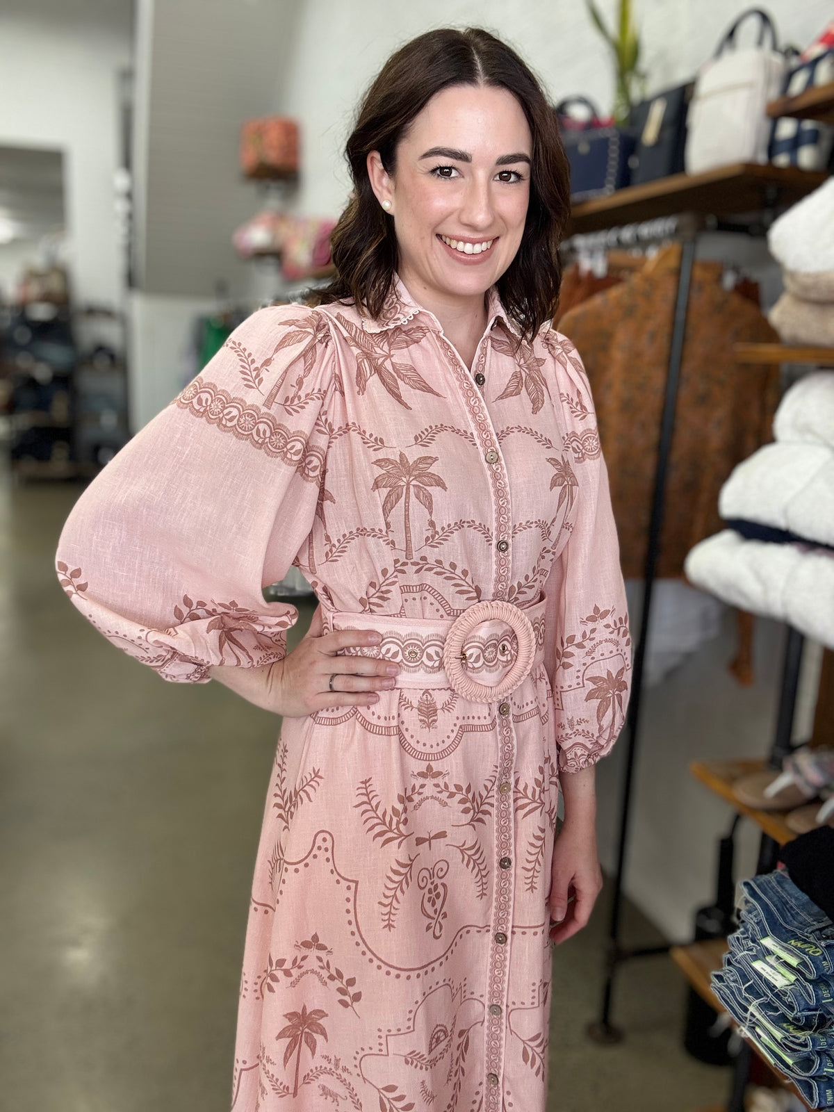 Xander Maxi Dress - Peach Palm