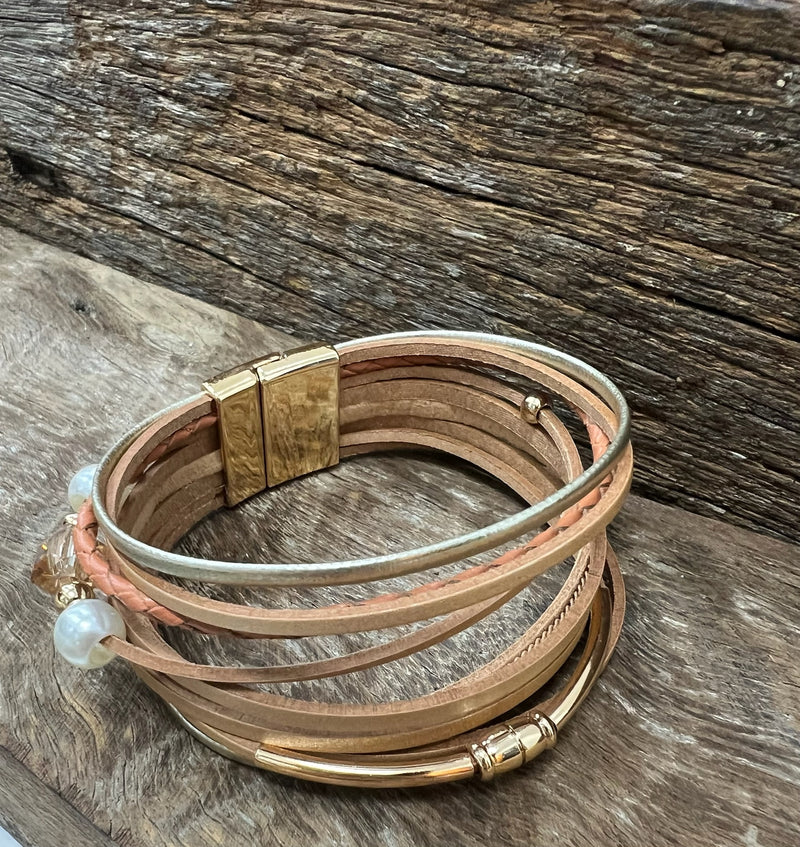 Multi Strand Magnetic Bracelet - Gold