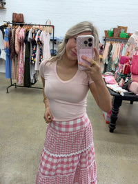 Eve Rib Tee - Pale Pink