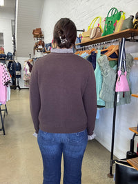 Marley Cardigan - Gingham Coffee