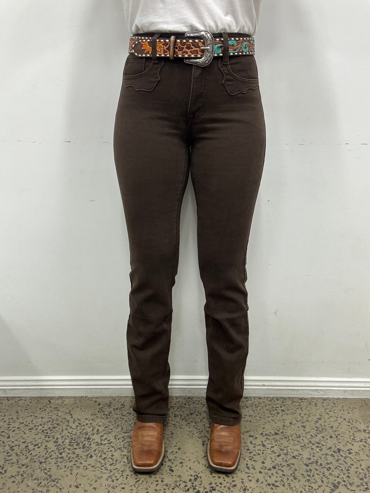 Rock & Roll Cowgirl Jeans - BW1HD07196 - Brown High Rise Bootcut