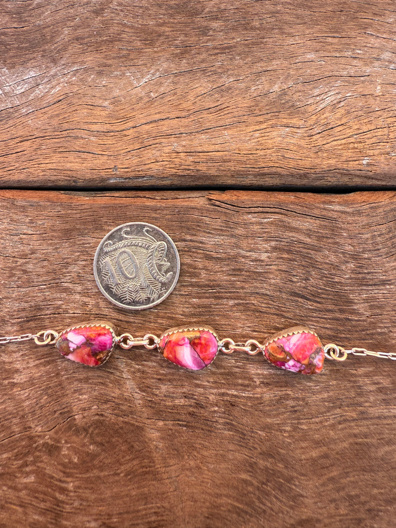 Marigold Bracelet - Pink Dahlia Stones