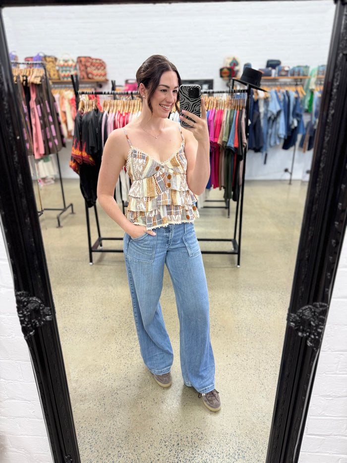 Sienna Top - Patchwork Rust