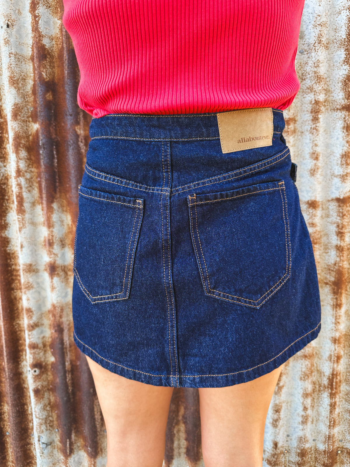 Lenni Mini Skort - Dark Wash Denim