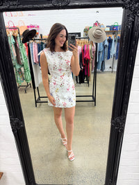 Rosie Mini Dress - White Floral