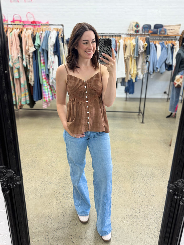 Saki Top - Brown