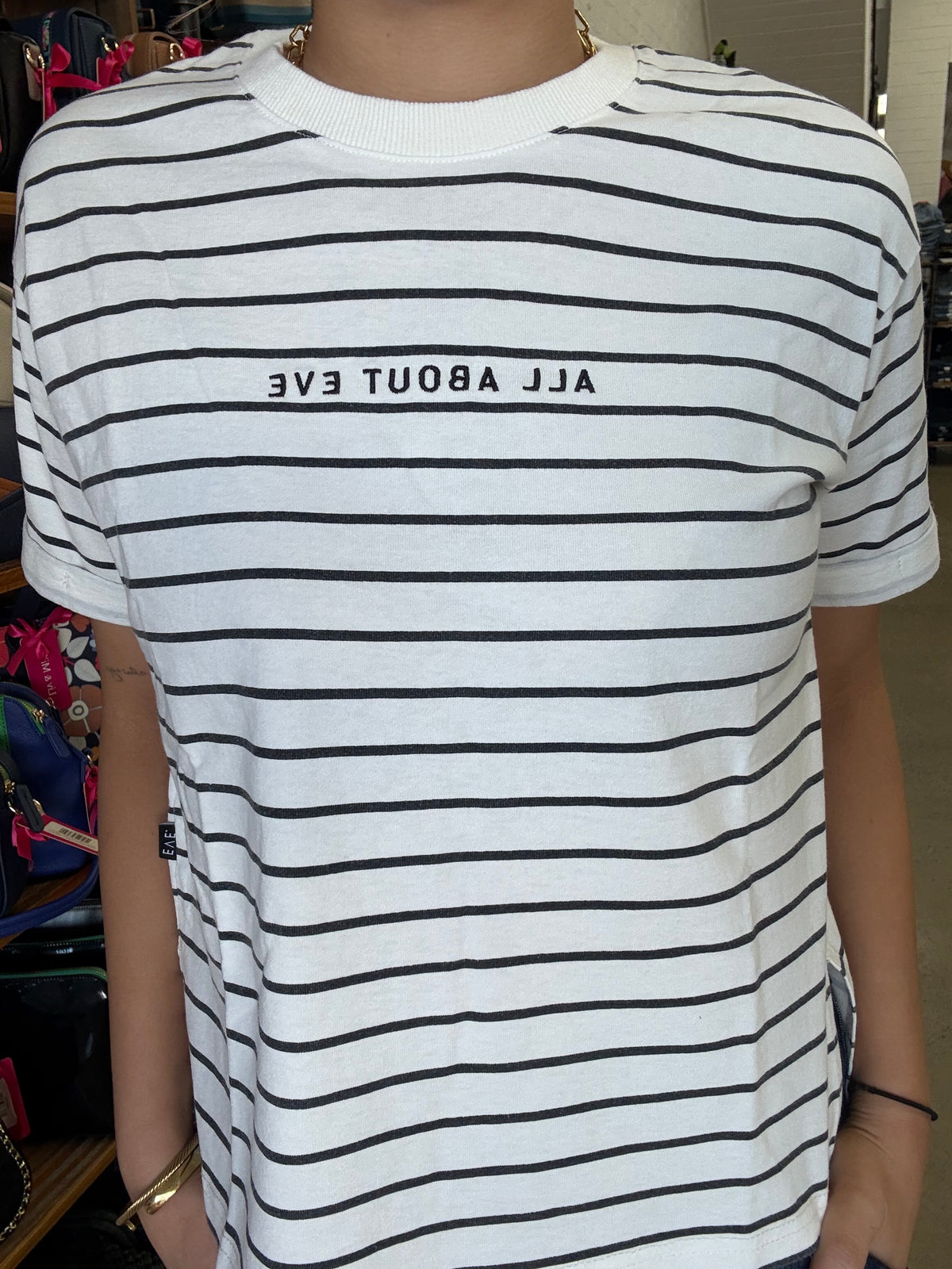 AAE Tee - White & Black Stripe