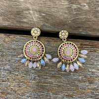 Earrings - Beaded Fringe Drop Crystal Earring