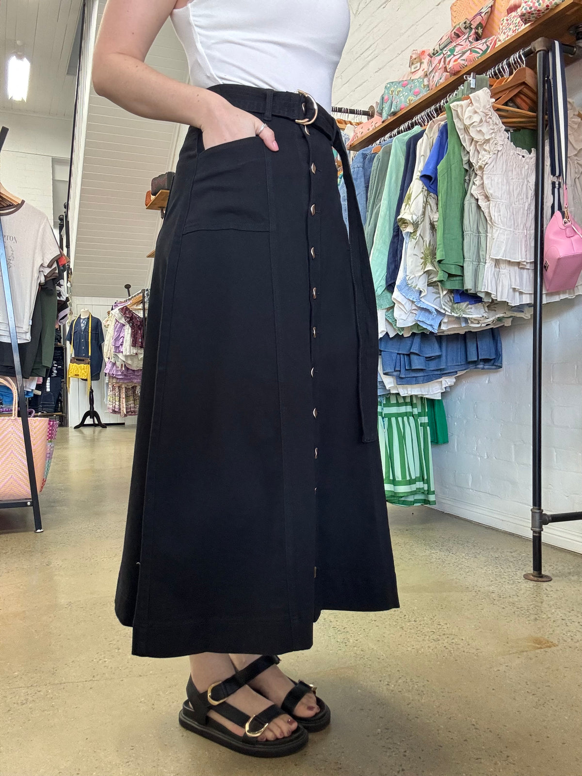 Benny Denim Skirt - Black