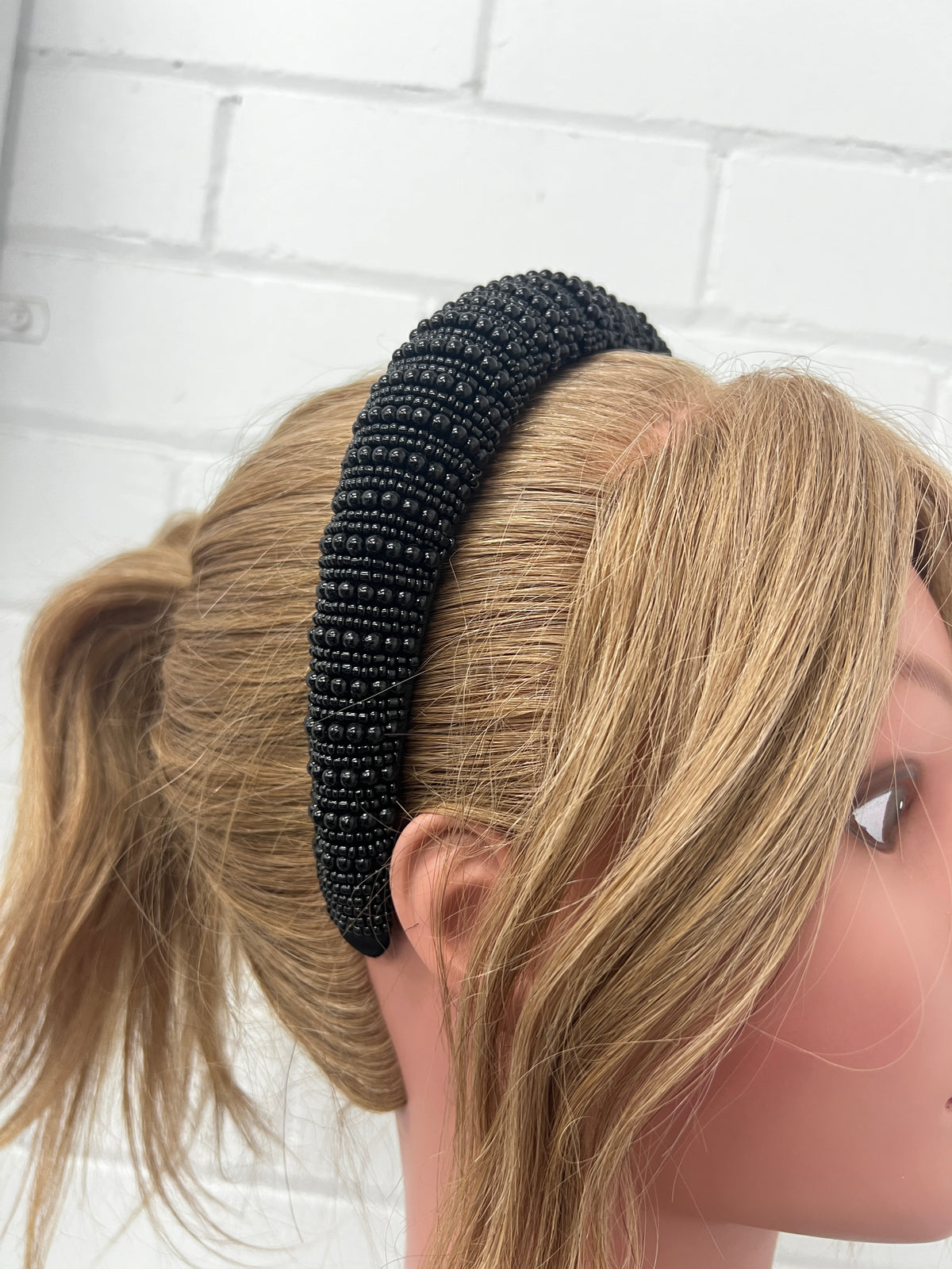 Lee Headpiece - Black Pearl Beads