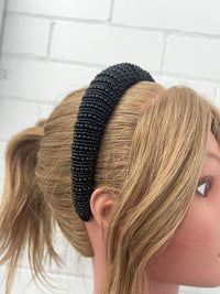 Lee Headpiece - Black Pearl Beads