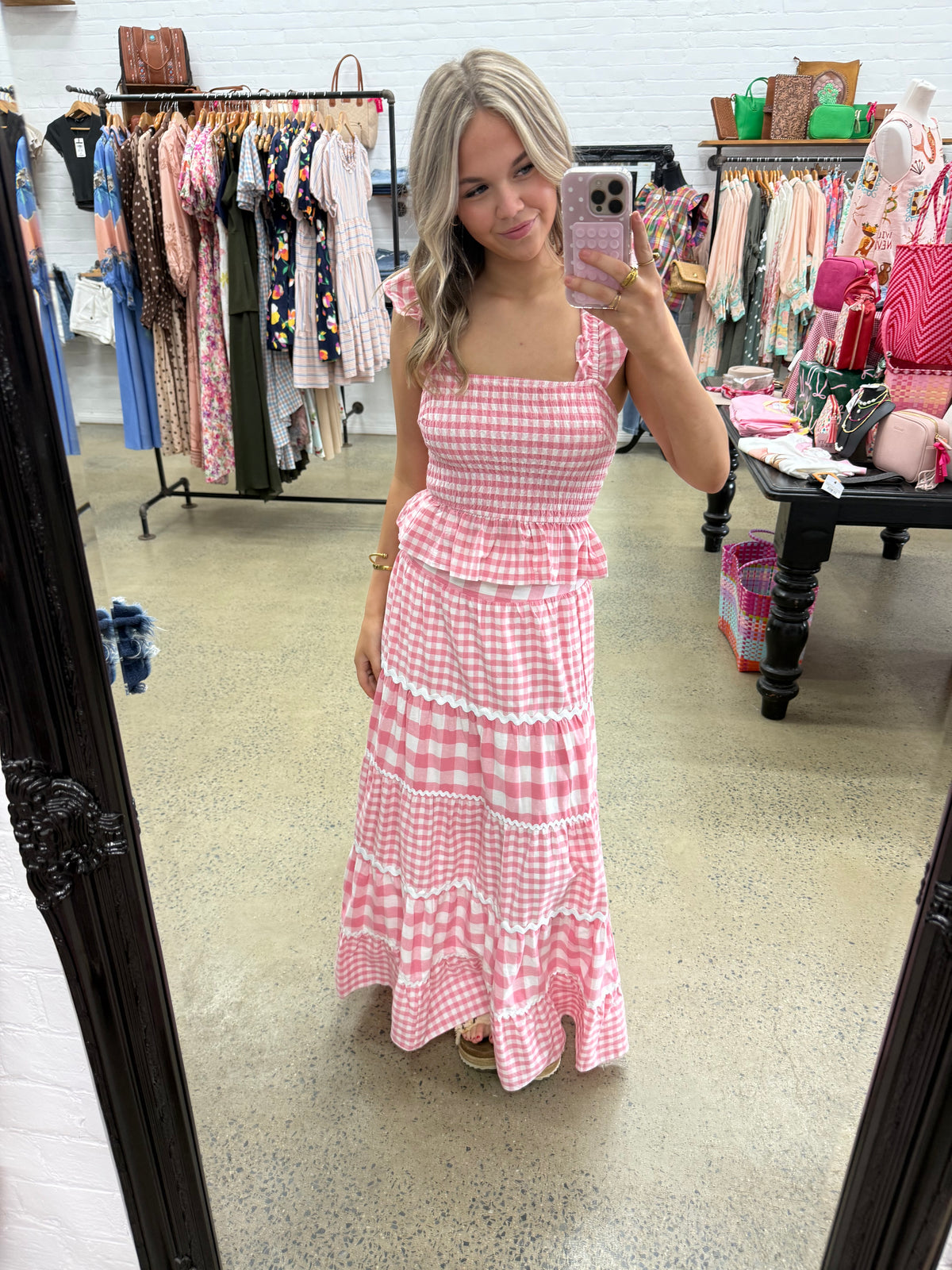 Bridger Set - Pink Gingham