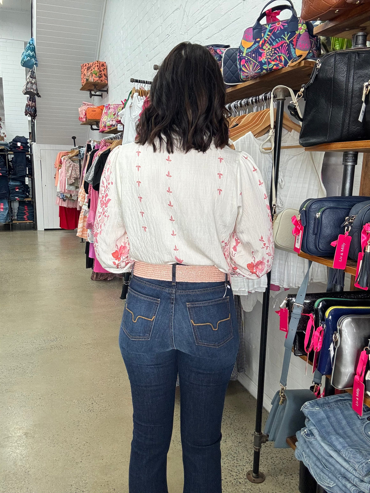 Blair Top - White & Pink Floral