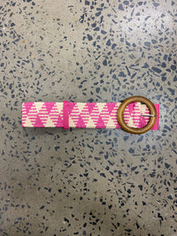 Boutique Belt - Cream & Pink