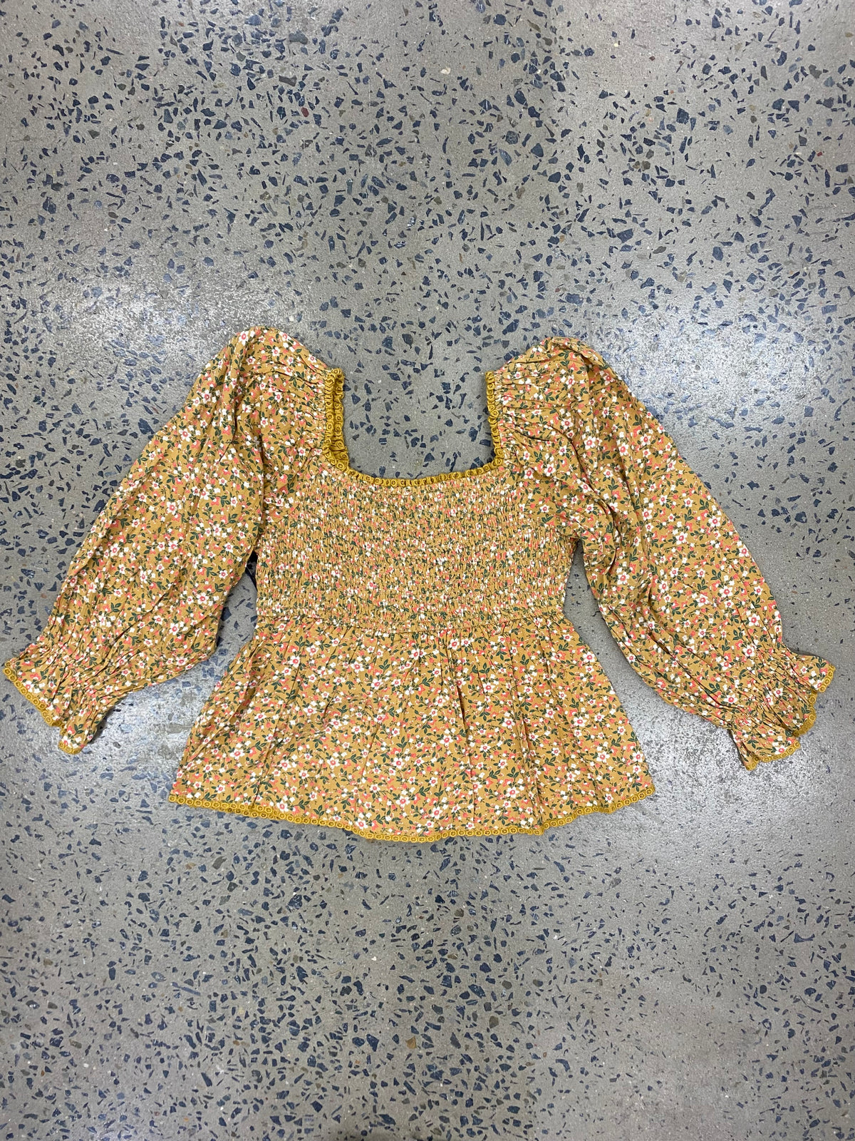 Keenan Top - Mustard Floral