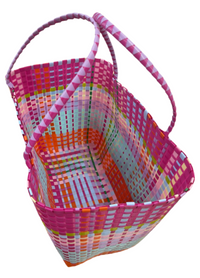 Recycled Plastic Large Tote Bag - Vibrant