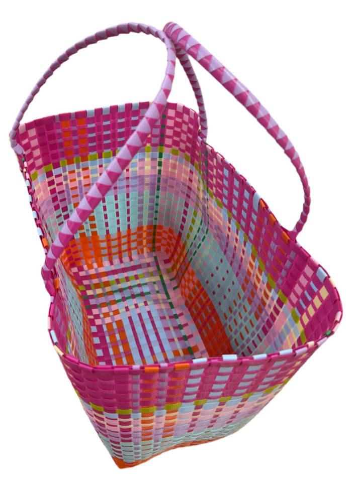 Recycled Plastic Large Tote Bag - Vibrant