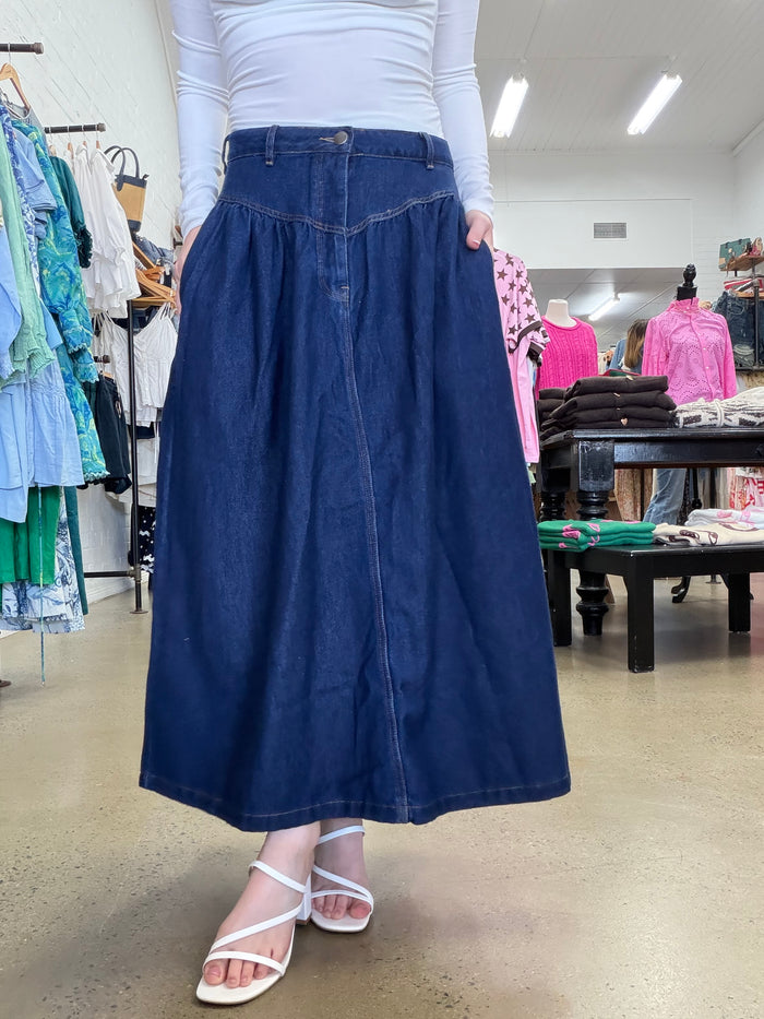 Arlo Maxi Skirt - Indigo