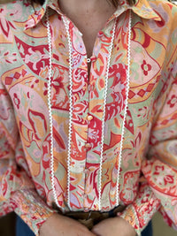 Chelsea Top - Red Abstract