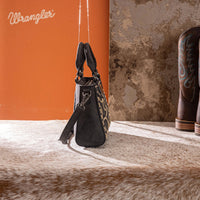 Wrangler Embroidered Swirl Mini Satchel Crossbody - Black
