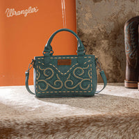 Wrangler Embroidered Swirl Mini Satchel Crossbody - Turquoise