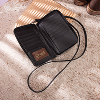 Wrangler Western Stitch Phone Wallet Crossbody - Black