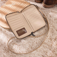 Wrangler Western Stitch Phone Wallet Crossbody - Tan